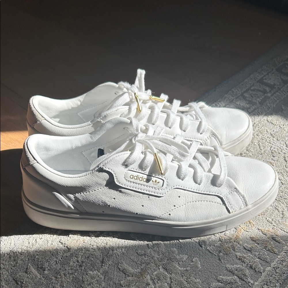 Adidas Stan Smiths - White and Gold Casual Sneakers